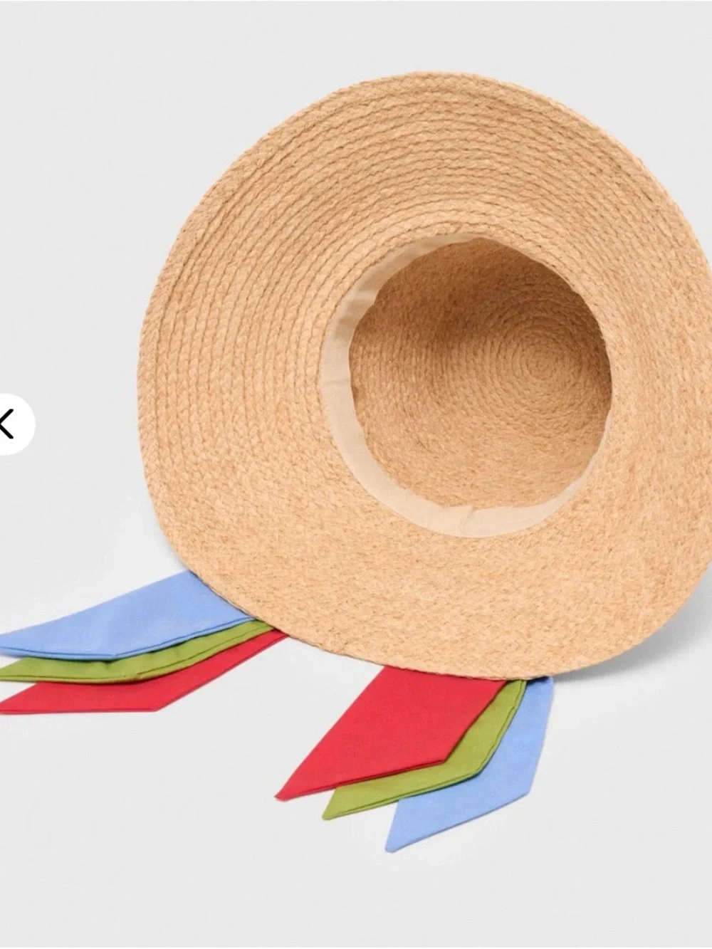 NWT Maje x Blanca Miró Raffia Hat With Printed Ribbon